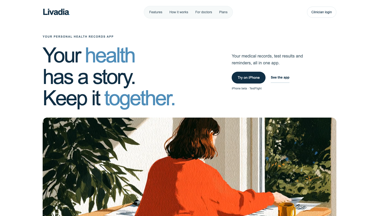 Current Livadia Health website homepage