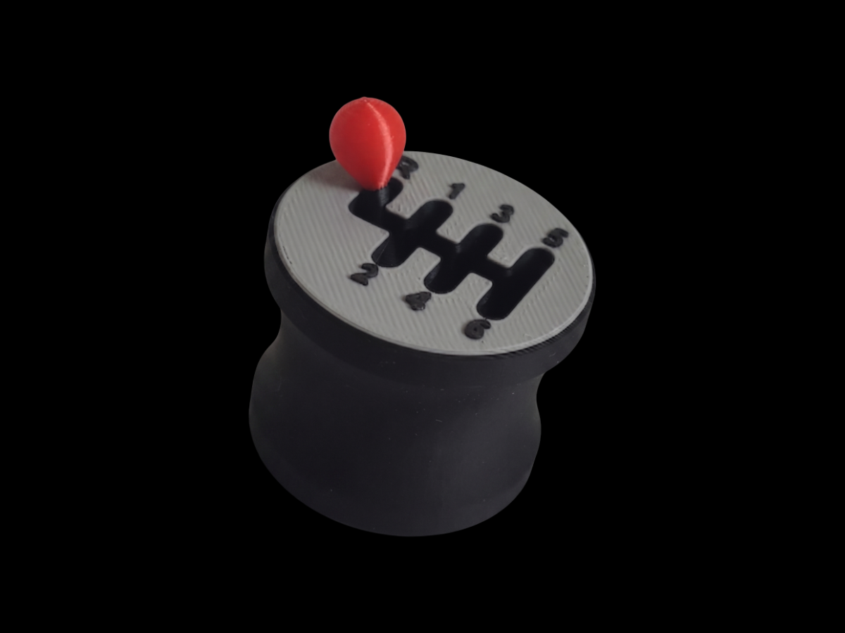 Gear-shift keychain printed by TBA3D
